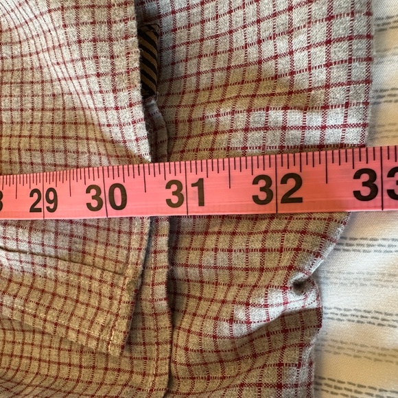 Billy Reid Midweight Flannel Buttondown – XL (Grey and Burgundy) - Picture 4 of 4